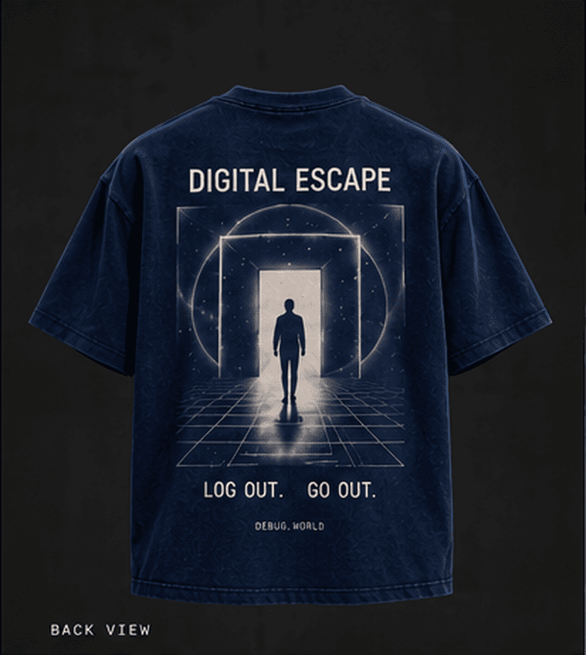 DEBUG Digital Escape Oversized T-Shirt โ Washed Navy alternative view